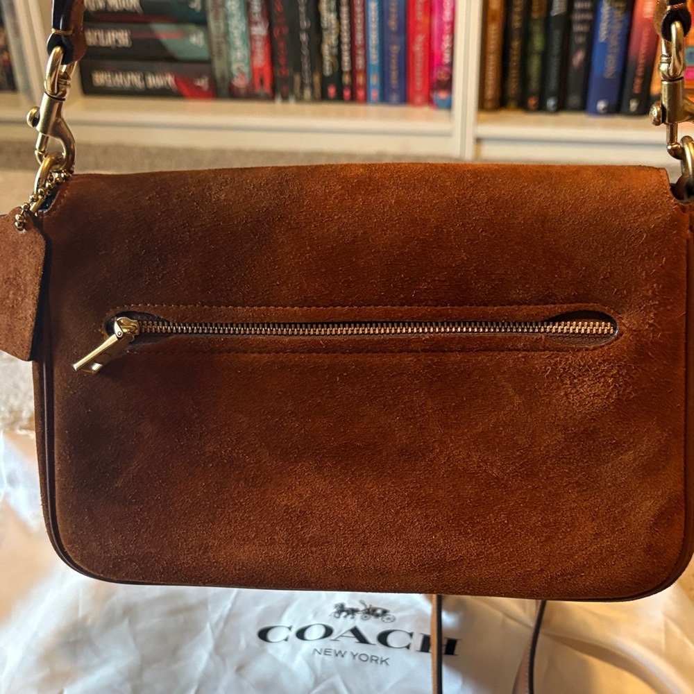 Coach Soft Tabby Suede Shoulder Bag in Chestnut Brown - Picture 6 of 7